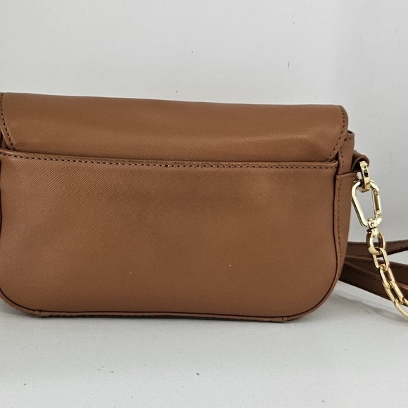 Tory burch British Tan Leather Crossbody bag ,top flap snap closure - Picture 4 of 11